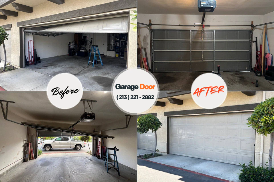 Before and after: garage door repair Mundys Corner, PA